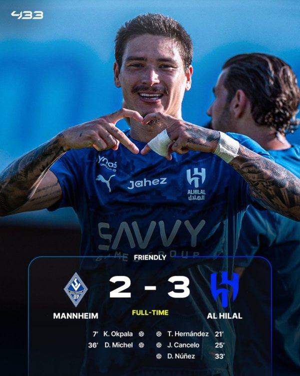 😂踢这即是玩！努涅斯首发+连场破门，利雅得眉月3-2胜德丙球队