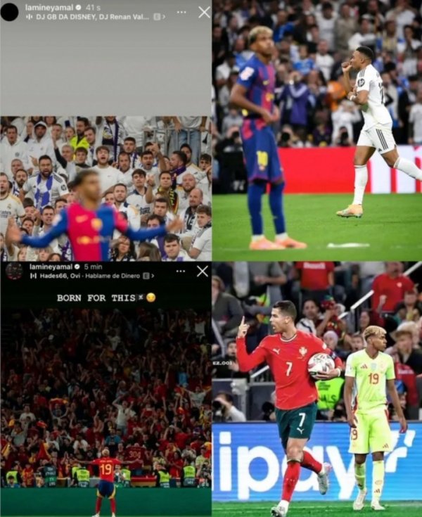 依然得谦卑！亚马尔欧国联决赛和国度德比赛前两次晒照，两次输球